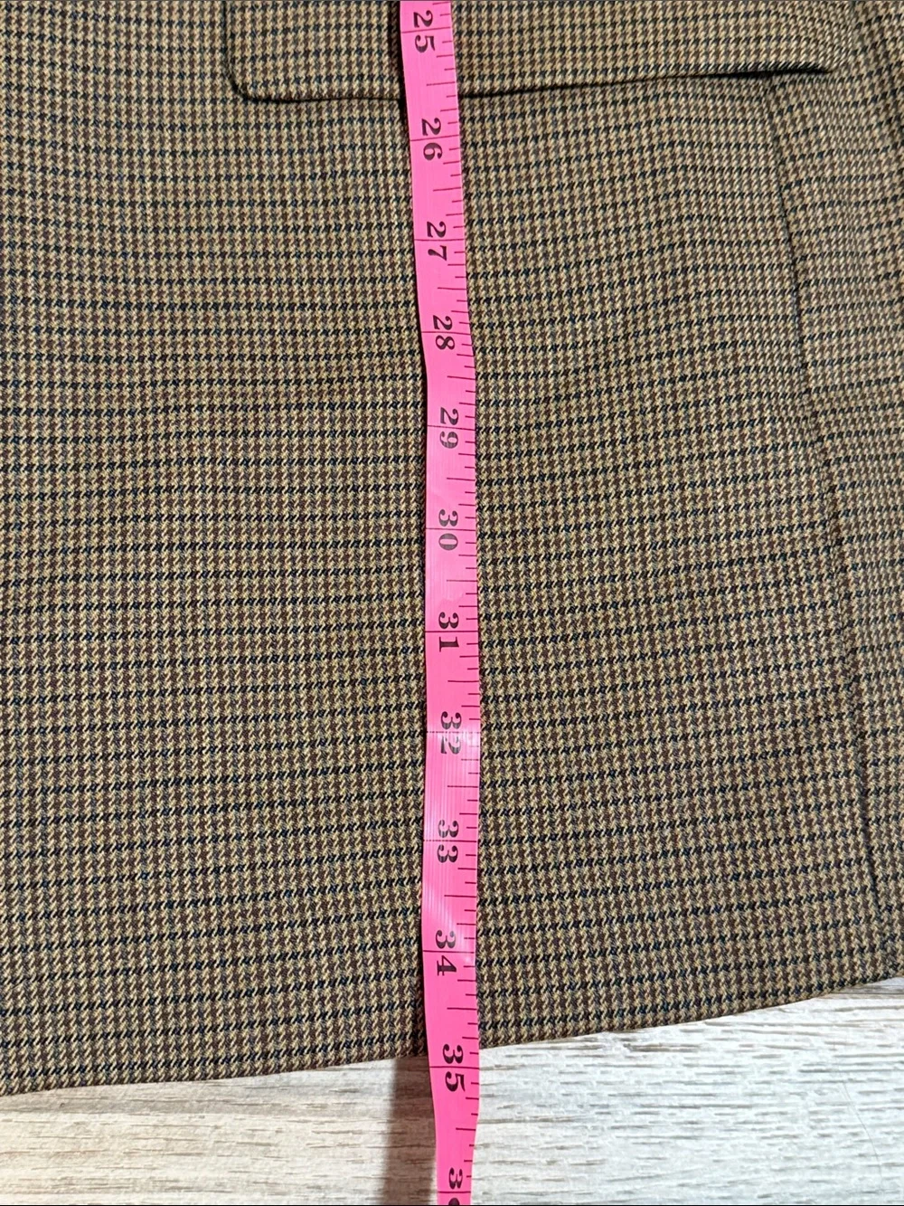 Lauren Ralph Lauren Wool 2 Button Sport Coat 52L Tan Houndstooth Windowpane